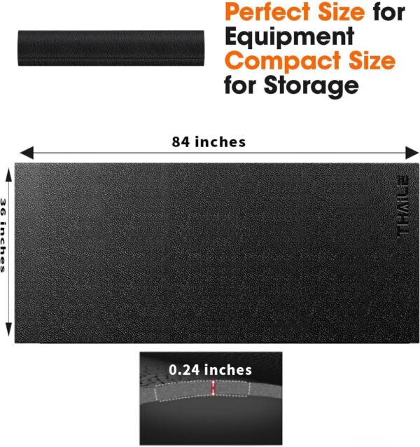 Treadmill Walking Pad Mat for Carpet Floors 84x36,1/4“Thick Treadmill Mat for Hardwood Floors,Mat for Under Treadmill/Exercise Bike on Carpet,Foldable Exercise Equipment Mat,Noise Shock Absorption