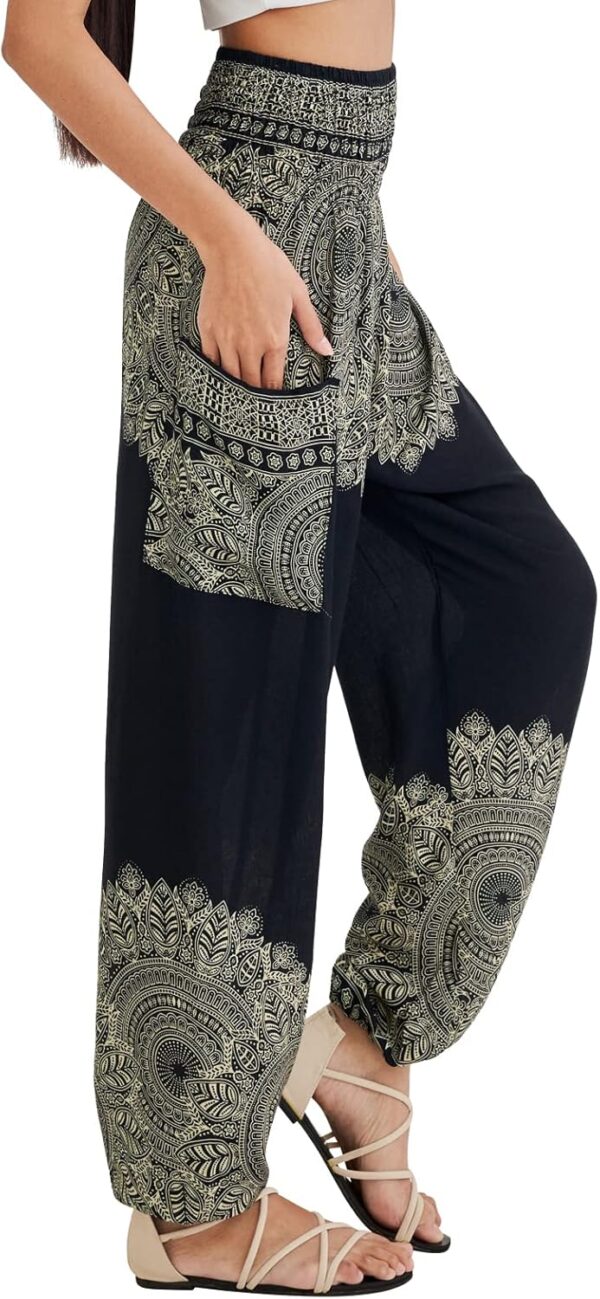 Joob Joob Boho Pants for Women - Hippie Harem Pants Women - Womens Yoga Pants – Comfy Bohemian Flowy Hippie Clothes
