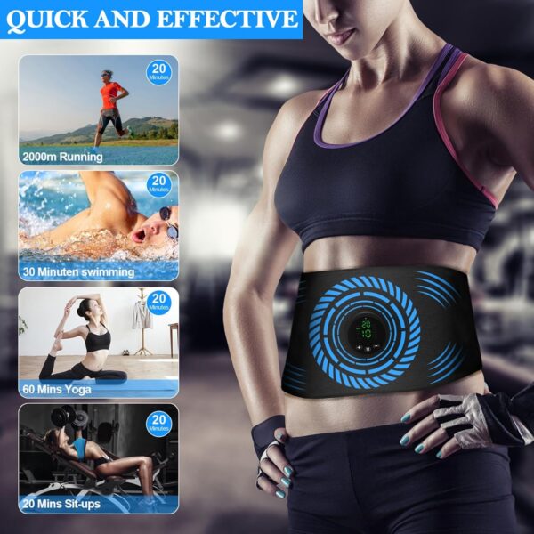 ABS Stimulator, Ab Machine, Abdominal Toning Belt Home Office Fitness Workout Equipment for Abdomen Ab Stimulator for Men and Women Blue