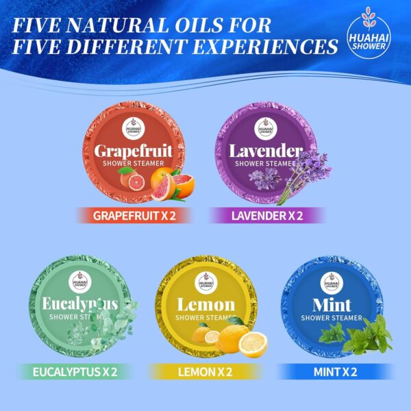 Shower Steamers Aromatherapy, 10-Pack Shower Bombs Mens Valentines Day Gifts for Him Her, Birthday Gifts for Wife, Women, Mom, Organic Lavender Mint Grapefruit Lemon Eucalyptus Oils