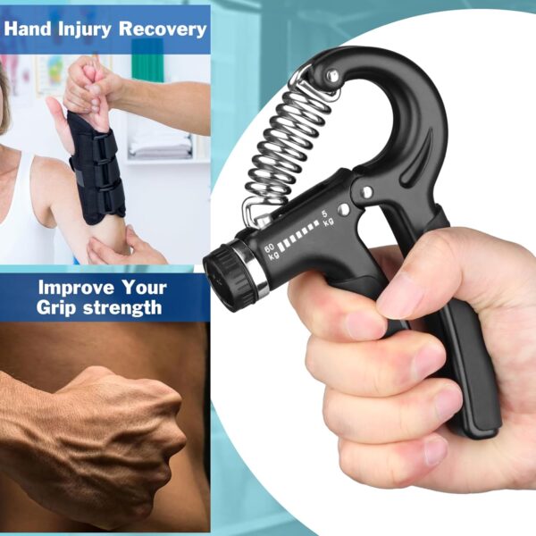 AIXPI Grip Strength Trainer, Hand Grip Exerciser Strengthener with Adjustable Resistance 11-132 Lbs (5-60kg), Forearm Strengthener, Hand Exerciser for Muscle Building and Injury Recover