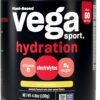 Vega Sport Hydration Electrolyte Powder, Lemonade - Post Workout Recovery Drink for Women and Men, Vitamin C, Vegan, Keto, Sugar Free, Dairy Free, Gluten Free, Non GMO, 4.9 oz