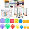 Portion Control Container and Food Plan - 21 Day Portion Control Container Kit for Weight Loss - 21 Day Tally Chart with e-Book (7 Labeled Pcs)