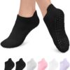 6 Pairs Grip Pilates Socks for Women, Non-slip Yoga Athletic Socks for Barre Ballet Barefoot Workout Hospital