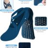 AURUZA Pilates Grip Socks for Women Non Slip Skid Yoga Socks with Grips Straps for Ballet Dance Workout Gripper Socks