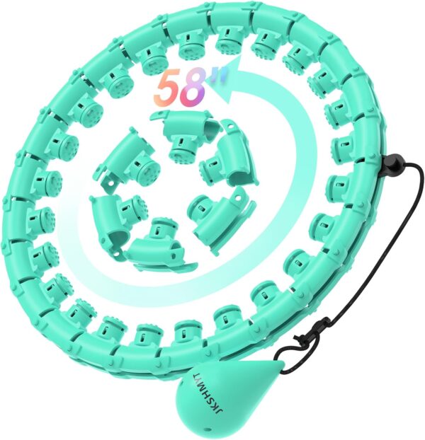 JKSHMYT Weighted Hula Circle Hoops for Adults Weight Loss, Infinity Fit Hoop Plus Size, 30 Detachable Links, Exercise Hoop for Women and Beginners