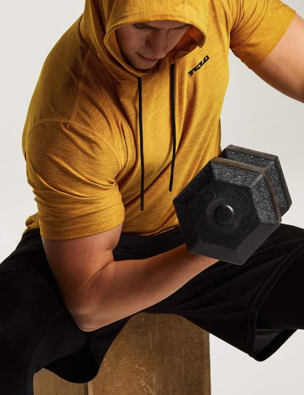 TSLA 3 Pack Men's Short Sleeve Pullover Hoodies, Dry Fit Running Workout Shirts, Athletic Fitness & Gym Shirt