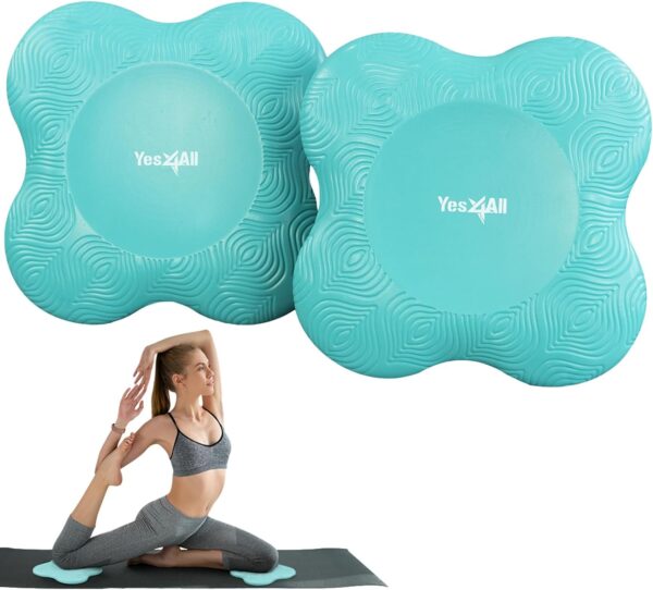 Yes4All 2PCS Yoga Knee Pads Extra Thick, Yoga Kneeling Pad for Pilates Exercise, 13/16 Inches Cushion Knees Elbow Mat Supplies for Women Men Fitness Travel