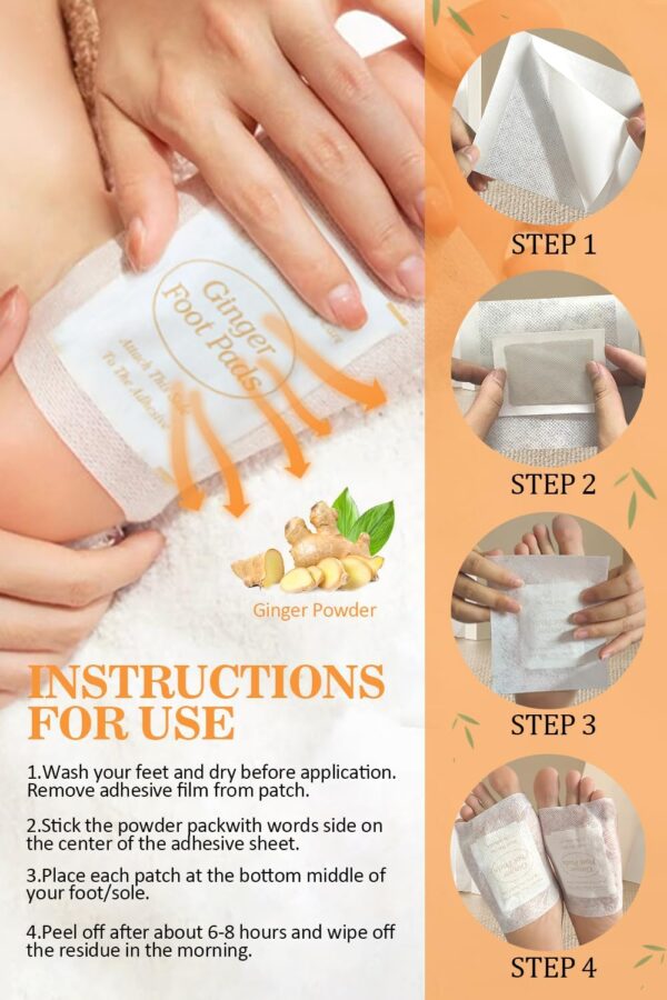 71z3-qd9vOL._AC_SL1500_.jpg Foot Pads, Ginger Foot Pads, Natural Ginger Powder Bamboo Vinegar Foot Patches 20 Packs.