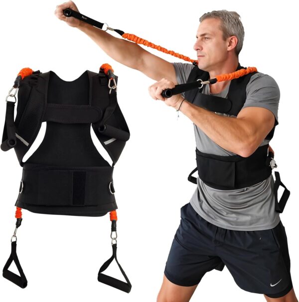 3-in-1 Vest for Muscle Training, Posture Correction, Waist Trainer - Full Body Fitness - Travel & Home Workout equipment