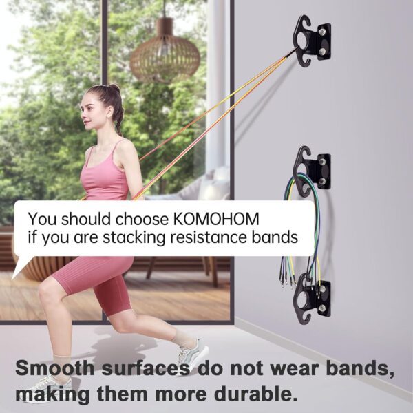 Resistance Band Wall Anchors, Wall Mounted Modular Hooking Platform, Workout Wall Mount Anchor, Training Anchor Mounted Hook Exercise Station for Home Gym Workouts,Yoga,Fitness,Strength Training,Black