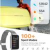 Smart Watch Health Fitness Tracker with 24/7 Heart Rate, Blood Oxygen Sleep Monitor, 110+ Sports Modes, Step Calorie Counter Pedometer (Silver, 1.55)