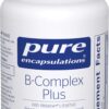 Pure Encapsulations B-Complex Plus - B Vitamins Supplement to Support Neurological Health, Cardiovascular Health, Energy Levels & Nervous System Support* - with Vitamin B12 & More - 60 Capsules