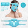 ZNÖCUETÖD Cold Face Eye Mask Ice Pack Reduce Face Puff, Dark Circles, Gel Beads Hot Heat Cold Compress Pack, Face SPA for Woman Sleeping, Pressure, Headaches, Skin Care, Post Laser Care[Blue]