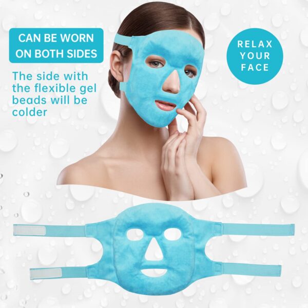 ZNÖCUETÖD Cold Face Eye Mask Ice Pack Reduce Face Puff, Dark Circles, Gel Beads Hot Heat Cold Compress Pack, Face SPA for Woman Sleeping, Pressure, Headaches, Skin Care, Post Laser Care[Blue]