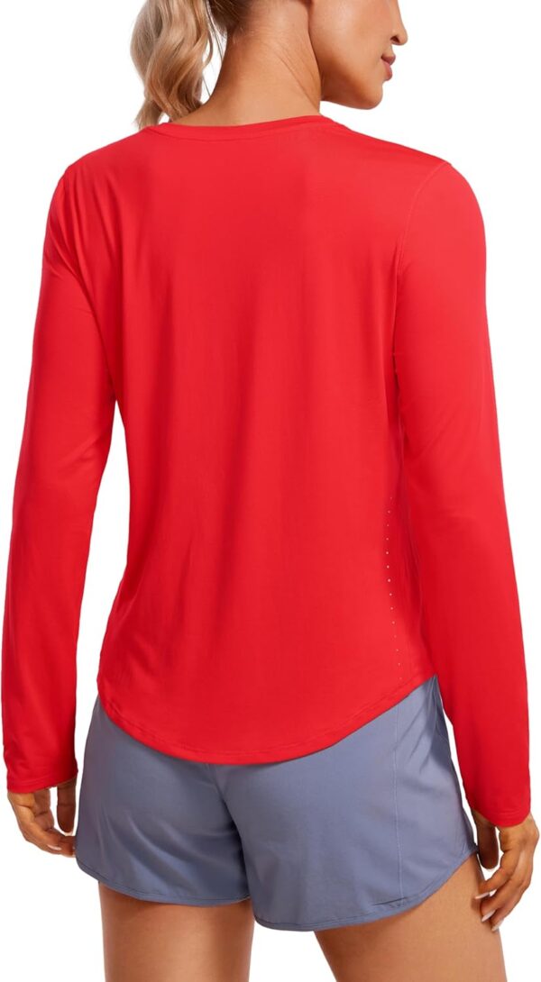 CRZ YOGA Lightweight Long Sleeve Workout Shirts for Women Gym Running Fall Tshirts High Neck Athletic Training Tops