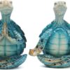 Set of 2 Sea Turtle Yoga Figurines Decorations Summer Meditating Sea Turtle Decor Spring Garden Turtle Crafts,Sea Turtle Yoga Figurines for Home Office Decorations