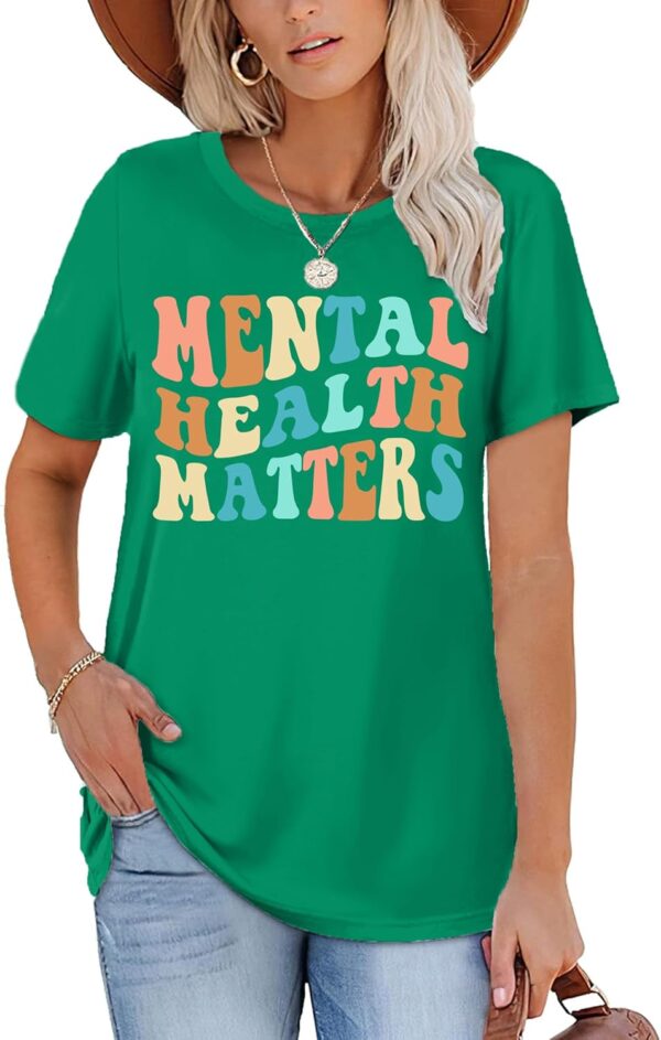 Mental Health Matters Shirt for Women Be Kind Shirt Therapist Shirt Positive Short Sleeve Psychologist Tee Tops