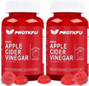 Apple Cider Vinegar Gummies, 120 Count Max Strength 1000mg ACV Gummies with Vitamin B12 & B6 Gummies, for Metabolism, Digestion, Detox, Gut & Immune Health, Vegan & Non-GMO, Gelatin-Free