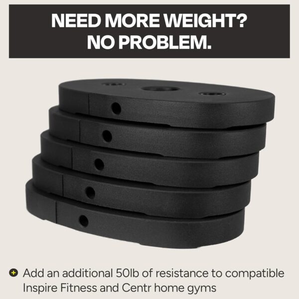 71zRw51Im0L._AC_SL1500_.jpg Inspire Fitness 50 lb Weight Stack Add-On - 50 Pound Weight Stack for Cable Weights - 50 lb Add on Weight Stack for Inspire Fitness Trainer - Home Gym Accessories