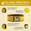 Self-Locking Weight Lifting Belt - Premium Weightlifting Belt for Serious Functional Fitness, Weight Lifting, and Olympic Lifting Athletes - Lifting Support for Men and Women - Deadlift Training Belt