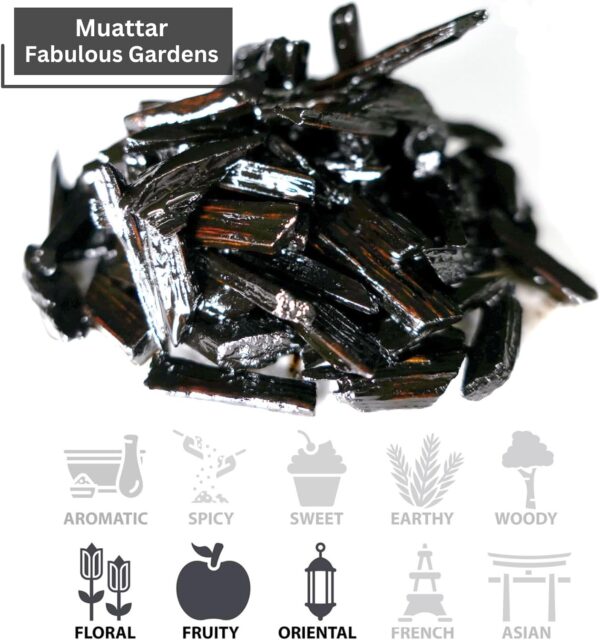 Muattar Fabulous Gardens 50g Incense (Soaked Agarwood Chips) | Use with Incense Burner with Charcoal or Electric Bukhoor Burner (Mabkhara) | Meditation Decor & Stress Relief Arabian Home Fragrance