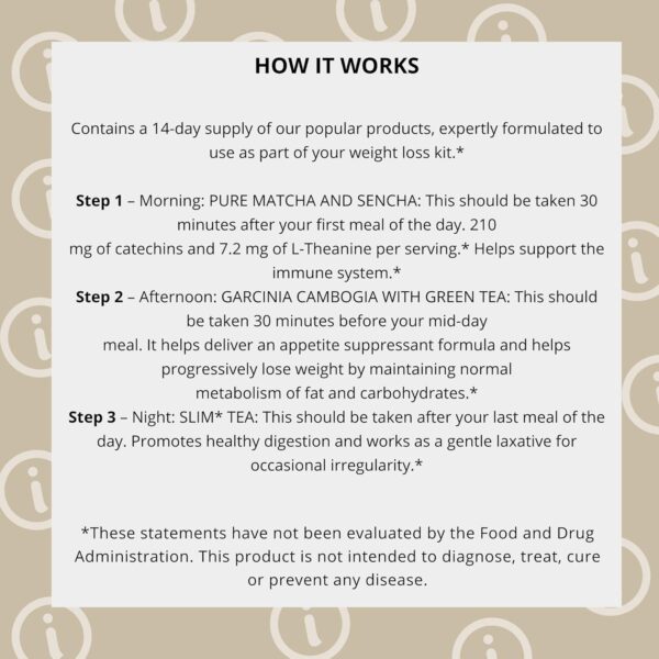 HYLEYS 14 Day Weight Loss Tea – 42 Tea Bags – Garcinia Cambogia, Matcha Green Tea, Senna & Natural Flavors – Supports Weight Loss, Digestion & Metabolism