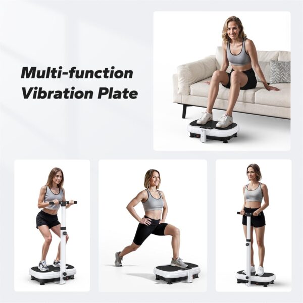 MERACH Vibration Plate Exercise Machine, Vibrating Plate Machine for Lymphatic Drainage Weight Loss, Full Body Vibration Platform with Handrails, Exercise Equipment for Women