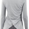 Bestisun Long Sleeve Yoga Workout Tops Lightweight Thumbhole Shirts Athletic Wear for Women