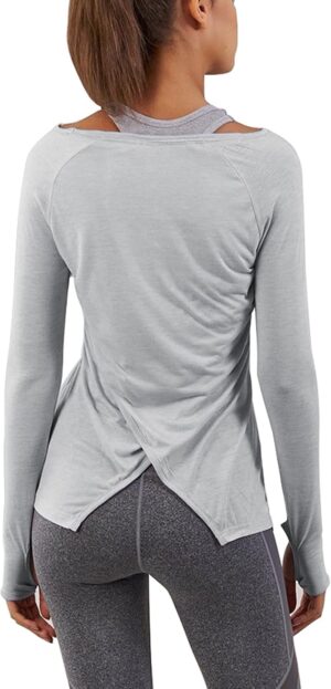 Bestisun Long Sleeve Yoga Workout Tops Lightweight Thumbhole Shirts Athletic Wear for Women