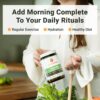 ACTIVATEDYOU Morning Complete Daily Wellness Greens Superfood Drink Mix for Gut Health w/Prebiotics, Probiotics, Antioxidants, Green Superfoods, 10 Billion CFUs, 30 Servings (Apple Cinnamon)