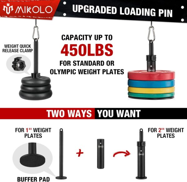 71znlgDw3L._AC_SL1500_.jpg Mikolo Upgraded Weight Lift Pulley System - LAT Pulley Attachments with Adjustable Length Cable for Full Body Training, Home Gym Set, 2023 Version