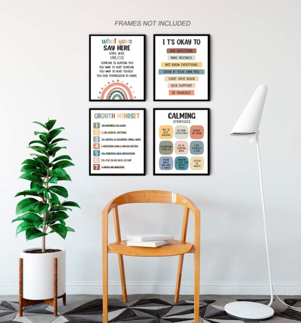 Retro Boho Mental Health Posters,Study Matters Wall Art,School Counselor Supplies,Counseling Office Must Haves,Inspirational Positive Poster Home,Office,Classroom Decoration(No frame,8X10 Inch)