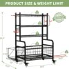 Weight Rack for Dumbbells, Dumbbell Rack Home Gym Storage Stand for Yoga Mat Kettlebells and Strength Training Fitness Equipment, Weight Holder Rack for Dumbbells with Wheels