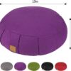 Round Zafu Meditation Cushion, D=15" H=5.5" Zabuton Meditation Pillow, Yoga Bolster/Pillow, Floor seat, Zippered Organic Cotton Cover, Natural Buckwheat, Kneeling Pillow - Grey