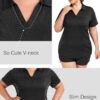 FOREYOND Plus Size Polo Shirts for Women Golf Shirts Moisture Wicking Short Sleeve Athletic Workout Tops