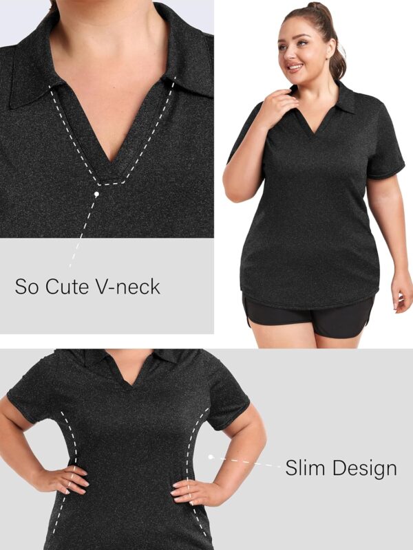 FOREYOND Plus Size Polo Shirts for Women Golf Shirts Moisture Wicking Short Sleeve Athletic Workout Tops