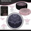 Aila Meditation Pillow Set with Small Meditation Mat & Extra Cushion Cover – Luxurious Meditation Floor Pillow Zen Spiritual Decor Zafu Round Yoga Meditation Cushion – Gift for Meditation Lovers