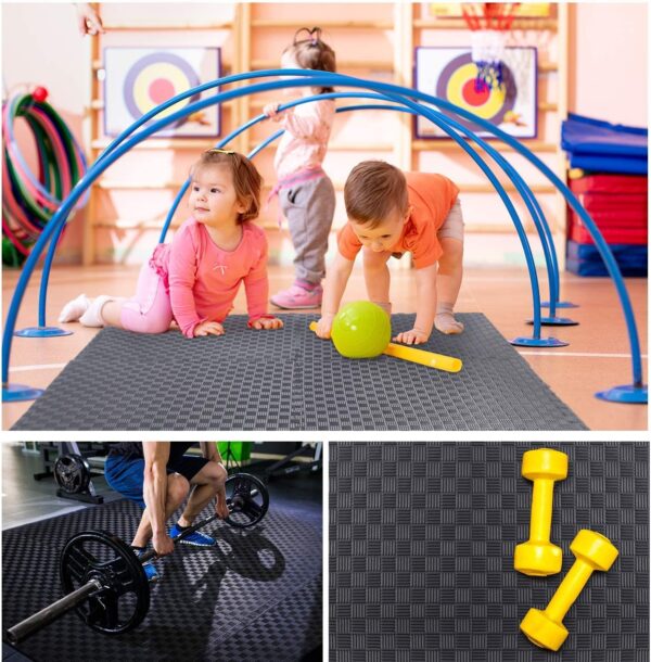 Gym Flooring Puzzle Exercise Mats: Sportneer 1/2" Thick 12" x 12" Interlocking Floor Mats EVA Foam Exercise Tiles for Home Gym Fitness Equipments with Border Waterproof Workout Anti-Slip Mat 12 Sqft/17.4 Sqft
