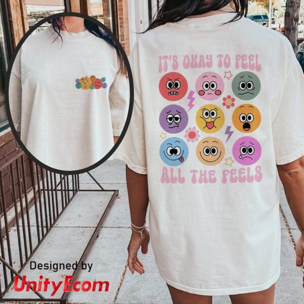 UNITYECOM Its Okay To Feel All The Feels Sweatshirt, Mental Health Shirt, Speech Therapy Hoodie, Inclusion Sweatshirt, Autism Awareness, BCBA Sweater