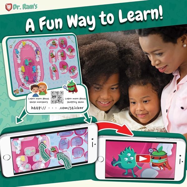 Dr. Ram's Fun Flexi Flossers for Kids - 300 Count Kids Dental Floss - Anti-Ouch Shape with Puzzle and Game - Light Citrus Fruit Scent Kid Floss