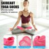 SkiBeaut Grips Non Slip Socks for Women, 4 Pairs Yoga Pilates Anti Skid Socks Woman Hospital Gripper Socks