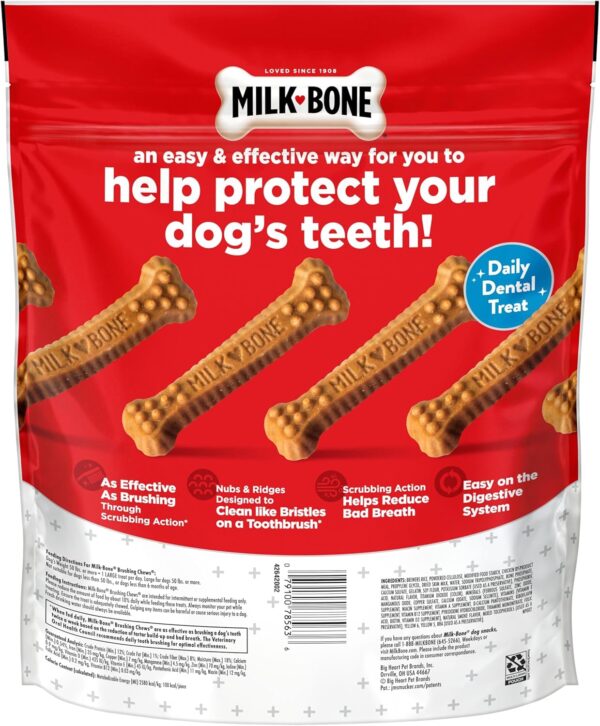 Milk-Bone Brushing Chews Daily Dental Dog Treats, Chicken Flavor, Large, 25 Count