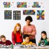 Calm Down Corner Bulletin Board Set for Classroom Decoration Feelings Chart Mental Health Feeling Management Poster for Kindergarten Emotions Poster Decor School(Dark Colors)