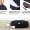 Meditation Cushion, Comfortable Meditation Pillow With Peacock Feather Jacquard Cover. Buckwheat Hull Filled Zafu Floor Pillow 16 * 16 * 5 in