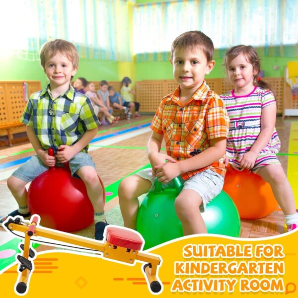 Meooeck Kids Rowing Machine Fitness Exercise Equipment for Kids Indoor Waist and Back Exerciser Adjustable Children Workout Equipment for Physical Training Beginners Children Toddler Outdoor Sports