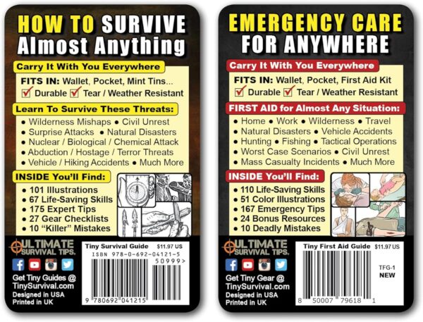Tiny First Aid Guide: Emergency Medical Care for Anywhere - The Ultimate Step-by-Step, Everyday Carry: Survival Medicine Pocket, Micro-Guide (1 Tiny Guide & 1 Tiny Field Guide)