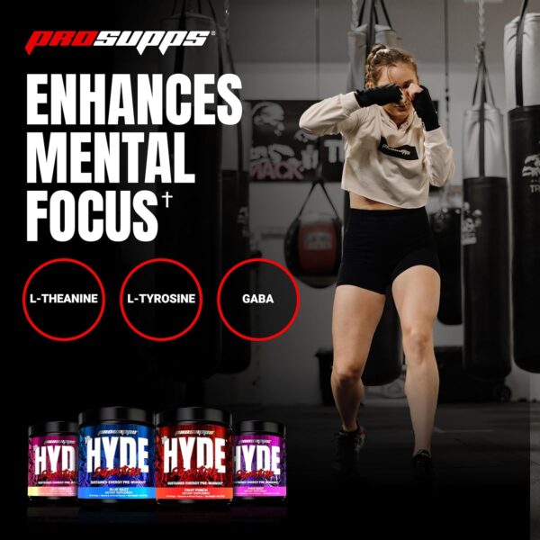 PROSUPPS Mr. Hyde Signature Pre Workout with Creatine, Beta Alanine, TeaCrine and Caffeine for Sustained Energy, Focus Pumps - Endurance Energy Drink Men Women (Blue Razz, 30 Servings)