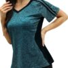 HOCOSIT Women's Workout Shirts Fast Dry Active Wear Yoga Top Sweat Wcking Clothes