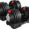 Yaheetech Adjustable Dumbbell Set 28/40/52.5/90LBS Adjustable Dumbbells Fast Adjust Dumbbell Weight Set with Anti-Slip Handle and Tray for Men/Women Home Gym Strength Training Equipment Single/Pair
